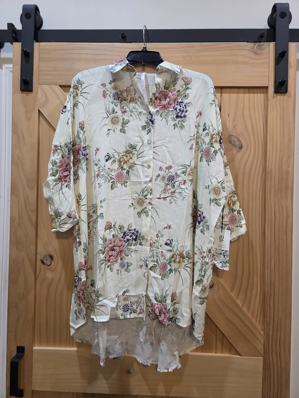 NWT | Lovelei Ranch Almond Delight Oversized Boyfriend Shirt | M/L